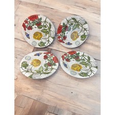 Pier 1 Floral Butterflies Melamine Luncheon Plates 8.5 Inch 4 PCS Botanical NEW picture
