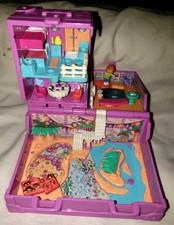 VINTAGE BLUEBIRD POLLY POCKET & MINI FIG 1996 SURF & SWIM ISLAND & RACHAEL DOLL picture