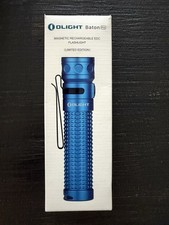 Olight Baton Pro Blue Limited Edition 2000 Lumens Discontinued Rare Used picture
