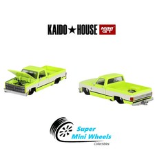 Mini GT x Kaido House 1:64 Chevrolet Silverado KAIDO Flo V1 Yellow Chrome #112 picture