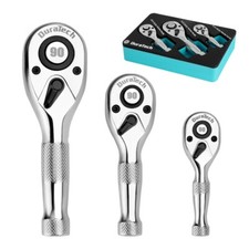DURATECH 3PCS Stubby Ratchet Wrench Set 1/4