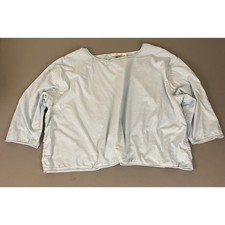 J. Jill Top Women's Plus 4X Light Blue 100% Cotton 3/4 Sleeve Boxy Scoop *Flaw* picture