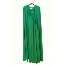 NWT Marchesa Emerald Green Cape Dress Gown Size 16 picture