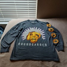 Soundgarden Black Hole Sun 90s Band Metal Sz L Long Sleeve Shirt REPRINT picture