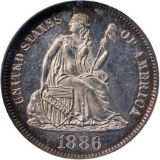 1886 Seated Liberty Dime NGC PF62 Nice Eye Appeal Nice Strike picture