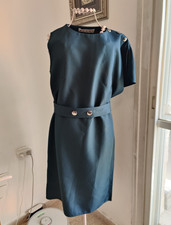 Marni Teal Structured One Sleeve Sheath Dress Silver Snap Belt IT 42 2009 Era picture