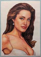 Angelina Jolie Watercolor – A4 Portrait Painting – Iconic Hollywood Star A4 Art picture