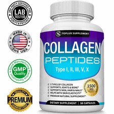  Premium Collagen Peptides 1500 MG Hydrolyzed Anti-Aging (Types I,II,III,V,X)    picture
