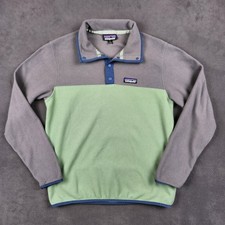 Patagonia Micro D Snap T Pullover Mens Small Gray Green Lightweight Fleece picture