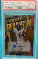 2024 Inserts Malik Nabers #RRA-MN Gold Geometric Refractor PSA 10 picture