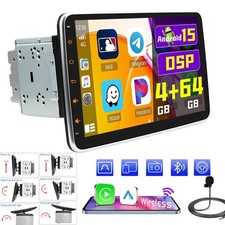 64G Android 15 Double 2DIN Rotatable 10.1'' Car Stereo Radio Carplay GPS Wifi US picture