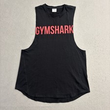 Gymshark Lifting Club Prime Drop Arm Tank Top Mens Medium Black Muscle Logo picture