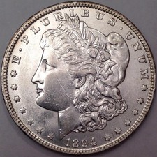 1894-O Morgan Silver Dollar - Beautiful Lustrous Choice AU - Scarce Date O-Mint picture