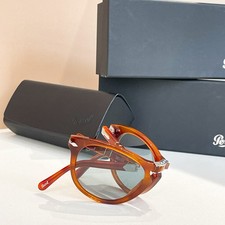 Persol 714-S sunglasses Foldable Vintage Round Frame Amber  Size 54 口 21-140 picture