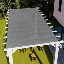 2-7ft Gray Straight Edge Sun Shade Sail Breathable Mesh Cover Yard Deck Garden picture