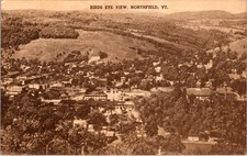 Northfield VT Birds Eye View Postcard 1907-15 GMS Series Kerr's Variety Store picture