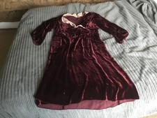 Vintage 1930s Art Deco burgundy Silk Velvet Gown with lace and button , M L picture