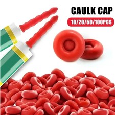 20pcs Red Caulk Cap Glue Nozzle Seal Protective Covers for Caulking Tubes - NEW picture