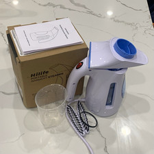 HiLife Handheld Corded Garment Steamer, Portable Refillable, White/Blue picture