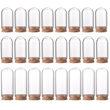 24Pcs Cloche Glass Dome Bell Jar Display Case with Cork Base 1.57