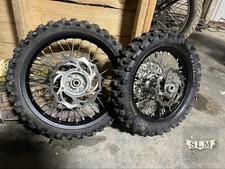 2019 KTM 65SX Front & Rear Wheel Set 14 12 Black Rims Wave Rotors Sprocket picture
