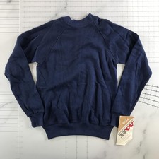 Vintage Bassett-Walker Sweatshirt Boys Large 14-16 Blue Fleece USA Crewneck picture