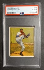 1950 Bowman - #19 Warren Spahn - HOF - PSA 4 VG-EX picture