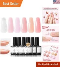 Modelones Builder Rubber Base Gel for Nails, Light Milky Baby Pink 6 in One Nude picture