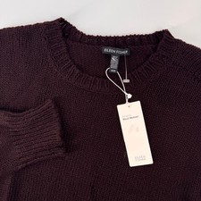 Eileen Fisher Sweater Womens Medium Casis Purple Airspun Wool Mohair Blend F9MO picture