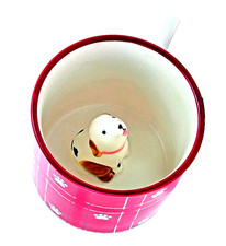 Peek-a-Boo Pup In A Cup Coffee Mug Puppy Dog St Nicholas Sq 3 3/4