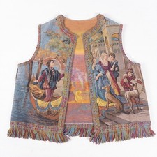 Vintage Tapestry Vest Womens S M 1960 French Jacquard Venetian Saks Fifth Avenue picture