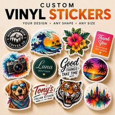 Custom Vinyl Stickers Personalized Logo Waterproof Die Cut Decal Stickers 2