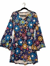 Fashion Costumes 60s 70s Floral Bell Sleeve Dress picture