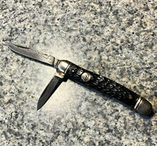 Vtg Imperial 2-Blade Slipjoint Pocketknife Manual Plain Edge SS Clip/Pen Black picture