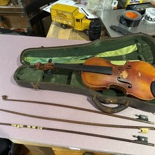Antique Violin Petrus Guarnerius 1695 Label German With Case And Bows picture