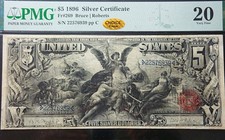1896 $5 Silver Certificate FR#269 PMG 20 Very Fine  Educational picture