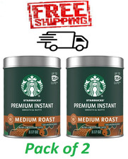 (2 Pack) Starbucks Premium Medium Roast Instant Coffee 3.17 Oz 100% Arabica Rich picture