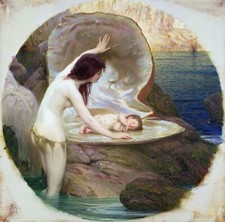 Herbert James Draper : A Water Baby : 1900 : Archival Quality Art Print  picture