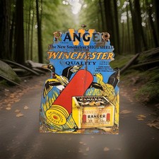 Vintage Winchester Porcelain Sign Ranger Smokeless Smith Wesson Colt Hunting USA picture
