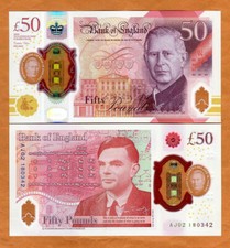 Great Britain 50 pounds, 2023 (2024), P-401 King Charles III UNC Polymer picture