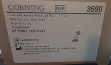 CORNING COSTAR 96-Well Clear F-Bottom Half Area PS Assay Plate w/o Lid(25) 3690 picture