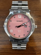 Renato Vintage 50 Pink Dial Limited Edition #8/75 50mm Stainless Mens Watch picture