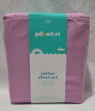 3 pc Pillowfort 220 TC 100% Cotton Solid Purple Twin Sheet Set Kids/teens/adult picture