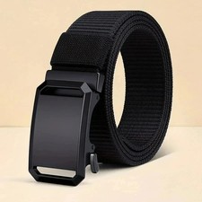 Mens Ratchet Belt Nylon Web Belts for with Automatic Slide Buckle Tactical Belt* picture