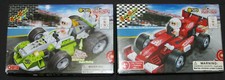 Building Block Race Cars  Turbo Power Pull-Back Action  Ages 4+ Lot of 2 BanBao picture