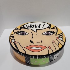 Vintage Joanne DeLomba for Lotus Ceramic Pop Art Large Lided Container 11.5” picture
