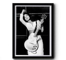 Sade Adu 1992 Black & White Rock Guitar Poster, Retro Music Photography 24x36