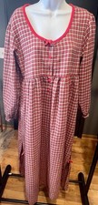 Vintage Victoria's Secret Country Red Plaid Flannel Nightgown M Long picture