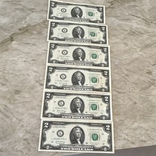 6 Consecutive $2 Federal Reserve Notes Series 2017A L05880766C-71C picture