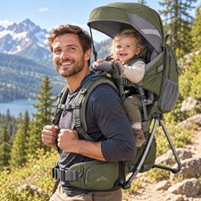 Luvdbaby Hiking Baby Carrier Backpack Army Green/Grey Toddler Child Carrier picture